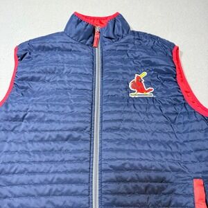 St‎ Louis Cardinals Puffer Vest Adult XL Navy Red Zip Up Sleeveless Baseball